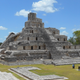 The ancient Mayan pyramid Pirámide de los Cinco Pisos is over 100 feet tall.